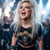 Rock Star Blonde in Guns N' Roses Crop Top